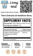 Load image into Gallery viewer, According to a 2020 review, hawthorn may have a heart-protecting ability. It may be beneficial for heart health in the following ways: reducing fats in the blood and lowering cholesterol, having anti-inflammatory and antioxidant properties, potentially helping prevent endothelial dysfunction (narrowing of the arteries). Try Livingwell Hawthorn Berry Extract Powder.