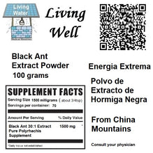 Load image into Gallery viewer, Cognición: las hormigas polyrhachis se han utilizado para mejorar la concentración, la memoria, el pensamiento y la cognición general. La idea detrás de esto es que un cuerpo deficiente en nutrientes a menudo conduce a problemas con la mente, por lo que el superalimento denso en nutrientes que es Polyrhachis puede mejorar la función cerebral al proporcionar las vitaminas y minerales necesarios. No se ha realizado ninguna investigación en esta área todavía. Try Livingwell Black Ant Extract Powder