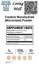 Load image into Gallery viewer, Creatine is a natural supplement often used to improve athletic performance. It may also boost brain function, fight certain neurological diseases, and accelerate muscle growth.