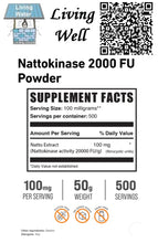 Load image into Gallery viewer, Try Livingwell Nattokinase powder and experience its benefits. Japanese natto boosts skin elasticity while targeting fine lines and sagging, researchers confirm. Scientists have affirmed the skin benefits of regularly consuming a compound in Japanese natto (fermented soybeans), which is commonly consumed for breakfast with rice. The researchers studied the bacillus natto productive protein (BNPP) — a dietary supplement that contains a mixture of proteins produced by the bacterium Bacillus subtilis natto.