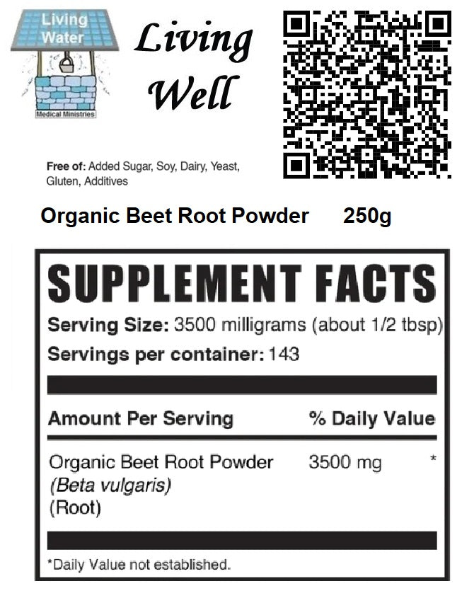 Beetroot supplementation may help reduce blood pressure by improving blood flow, which may help reduce stress on the heart as it delivers oxygen-rich blood throughout the body. Try our Livingwell Organic Beet Root Powder.  