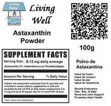 Load image into Gallery viewer, Try our Livingwell Astaxanthin Powder. it is a carotenoid, astaxanthin is a fat-soluble pigment with powerful antioxidant properties that plays a role in protecting your cells from free radicals and oxidative stress. Carotenoids are known for their ability to neutralize reactive oxygen, on the inner and outer layers of cell membranes
