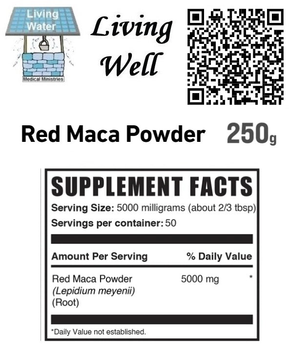 Try Livingwell Red Maca Powder. Eating maca every day can help to lower blood pressure. Can reduce and fight the symptoms of menopause. Can increase and improve fertility in both men and women. Maca can fight osteoporosis in women.